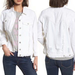 NWT Blank NYC Distressed Frayed Denim Jacket
